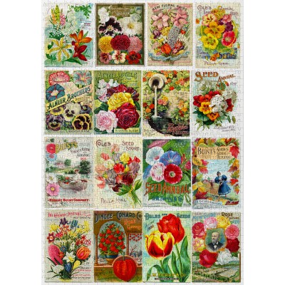 Puzzle 1000 piese ENJOY - Vintage Flower Seed Packets... 2