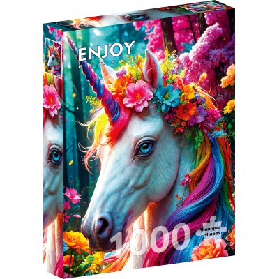Puzzle 1000 piese ENJOY - Floral Unicorn (Enjoy-2379)