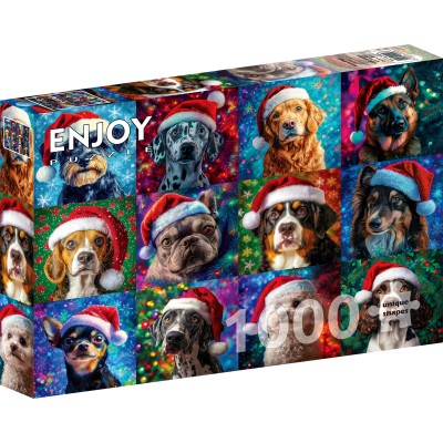 Puzzle 1000 piese ENJOY - Santa Dogs (Enjoy-2406)