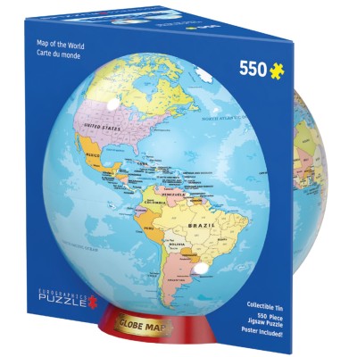 Puzzle 550 piese Eurographics - Map of the World Tin...