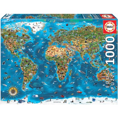 Puzzle 1000 piese Educa - Wonders of the World (Educa-19022)