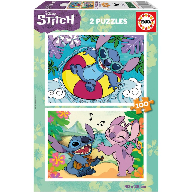 Puzzle 2x100 piese Educa - Stitch...