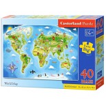 Puzzle Castorland Maxi -World Map, 40 Piese