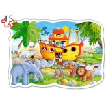 Puzzle Castorland 2 in 1 Contur - Noahs Adventure, 9/15 Piese