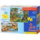 Puzzle Castorland 2 in 1 -Savanna and Jungle, 70/120 Piese