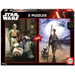 Puzzle Educa -Star Wars, 2X500 Piese, Include Lipici Puzzle (16523)