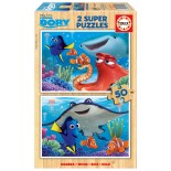 Puzzle din lemn Educa -Finding Dory, 2X50 Piese (16695)
