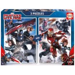 Puzzle Educa - Marvel - Captain America:Civil War, 2X500 Piese, Include Lipici Puzzle (16702)