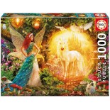 Puzzle Educa -Peacock Feather Fairy, 1000 Piese, Include Lipici Puzzle (16750)