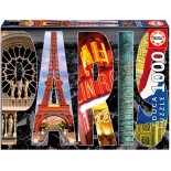 Puzzle Educa - Collage -Paris, 1000 Piese, Include Lipici Puzzle (16757)