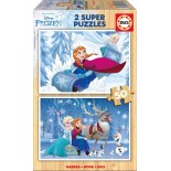 Puzzle din lemn Educa -Frozen, 2X50 Piese (16802)