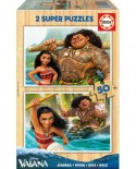 Puzzle din lemn Educa - Vaiana, 2x50 piese (16950)