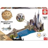 Puzzle 3D din lemn Educa -Brooklyn Bridge, Manhattan Dream, 160 Piese (17000)