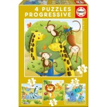 Puzzle Educa - Wild Animals, 12/16/20/25 Piese (17147)