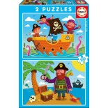 Puzzle Educa - Pirates, 2x20 piese (17149)