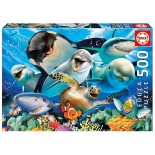 Puzzle Educa -Underwater Selfies, 500 Piese, Include Lipici Puzzle (17647)