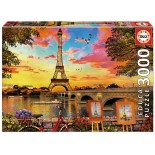 Puzzle Educa -Sunset in Paris, 3000 Piese (17675)