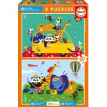 Puzzle Educa - Animals, Julien Chung -Sos Children's Villages, 2X20 Piese (17725)