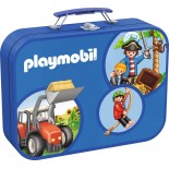 Puzzle Schmidt -Playmobil, 2X60 + 2X100 Piese, Cutie Metalica (55599)