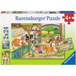 Puzzle Ravensburger -O Zi La Ferma, 2X24 Piese (09195)