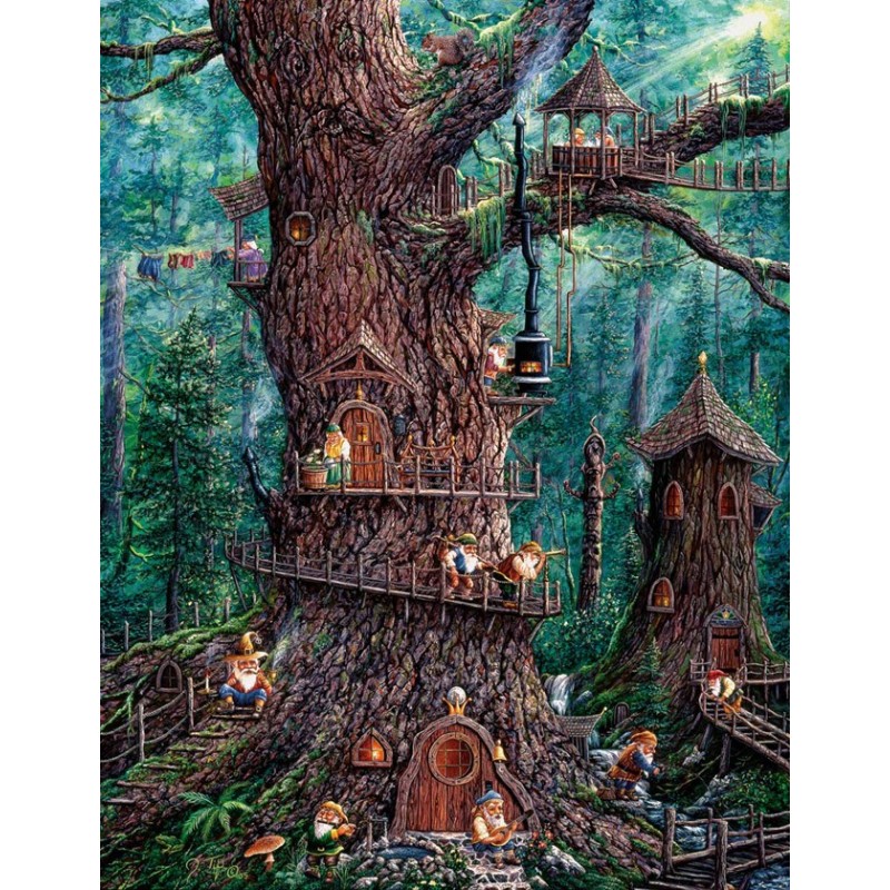 Puzzle SunsOut - Jeff Tift: Forest Gnomes, 1000 piese XXL (64027)