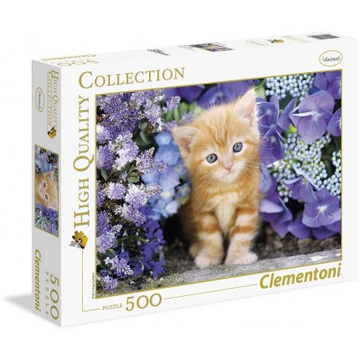 Puzzle Clementoni - Cat in Flowers, 500 piese (50570) 2