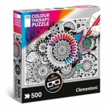 Puzzle Clementoni - Colour Therapy -Mandala, 500 Piese Cu Efect 3D (62317)