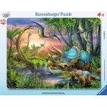 Puzzle Ravensburger -Dinozauri in Zori, 45 Piese (06633)
