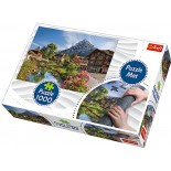 Puzzle Trefl -Cabane in Munti, 1000 Piese, Include Covor Pentru Rulat Puzzle (90724)