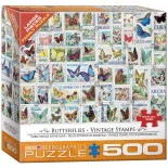 Puzzle Eurographics - Vintage Stamps - Butterflies, 500 piese XXL (8500-5356)