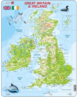 Puzzle Larsen - Map Of Great Britain and Ireland, 80 piese (K5-GB)