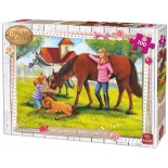 Puzzle King - Girls & Horses, 100 Piese (05297)