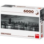 Puzzle panoramic Dino - Bridge over the East River, 6000 piese alb-Negru (63011)